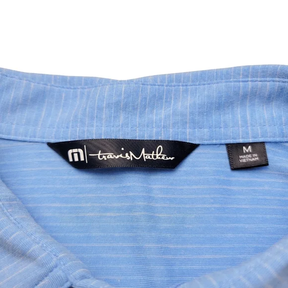 Travis Mathew Heathered Light Blue Polo Shirt - Picture 5 of 5